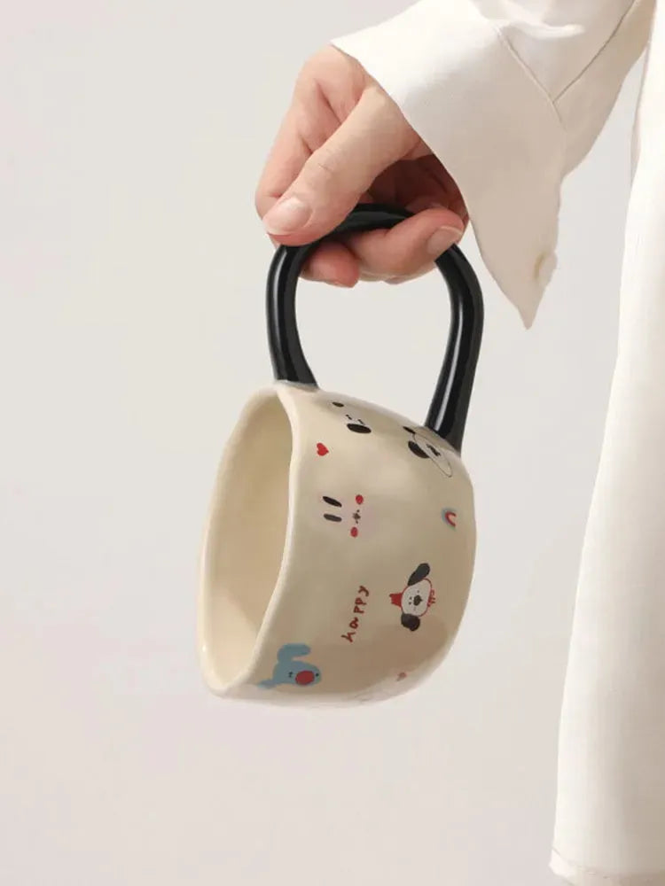 Cute Cartoon Milk Oatmeal Couple Coffee Mug - Bellarte Enchanté Cute Cartoon Milk Oatmeal Couple Coffee Mug